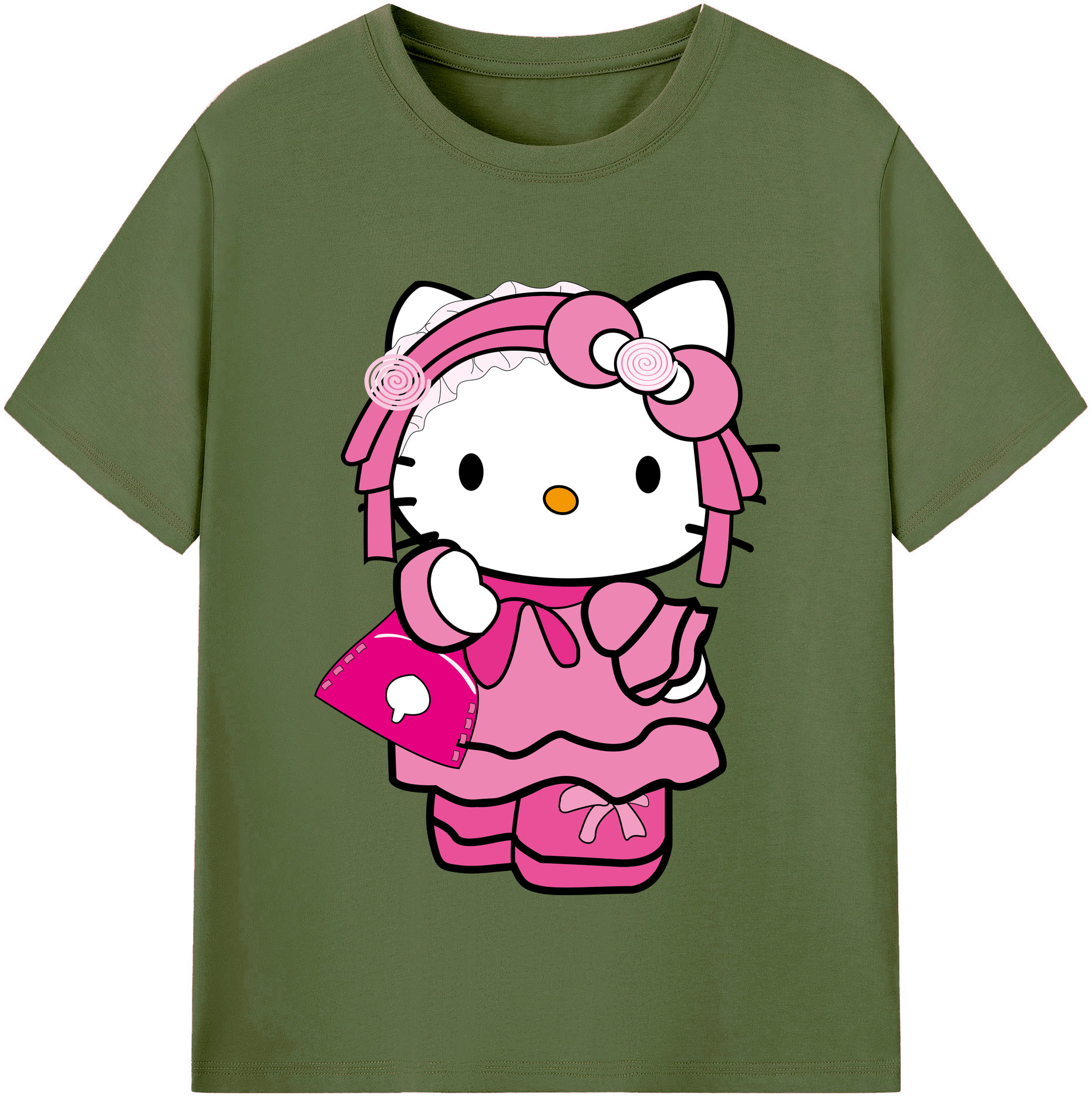 （画像用） Hello Kitty ハローキティ 綿100％半袖Tシャツ（フロントプリント）